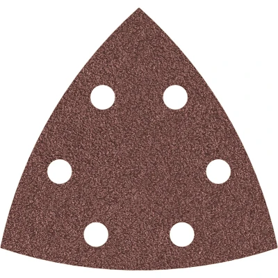Image de BOSCH 2608621684 Feuille abrasive F460 Best pour le bois et la peinture, 93 mm, grain 40, Multi Cutter, 6 trous (5 pcs)