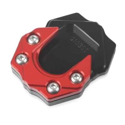 Afbeelding van CNC motorstandaard, aluminium, zijkant, voor Piaggio Vespa GTS GTV 250 300 2013 2020, zwart/rood