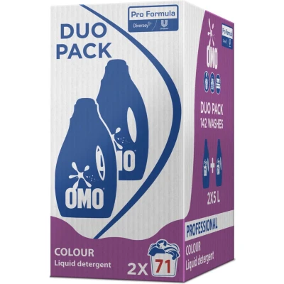 Afbeelding van 2x OMO Pro Formula Vloeibaar Wasmiddel Witte Was Liquid Color 71 Wasbeurten 5 liter