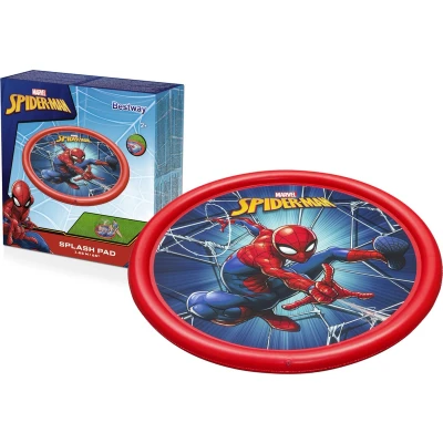Afbeelding van Waterspeelmat Spider Man Ø 165cm opblaasbaar rood blauw