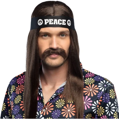 Afbeelding van Boland Snor Hippie Volwassenen Mannen 60&#039;s &amp; 70&#039;s Flower Power