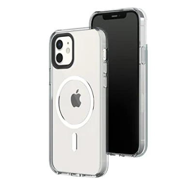 Afbeelding van RHINOSHIELD Beschermhoes voor iPhone 12/12 Pro, transparant, compatibel met Magsafe Pro; hoogwaardige magneet, geavanceerde vergelingsweerstand, kristalhelder, beschermend en personaliseerbaar, zwarte rand camera