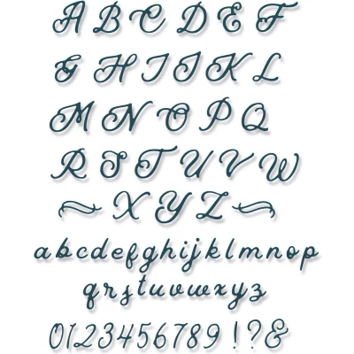 Afbeelding van Sizzix Thinlits Die Scripted Alphabet 666127 Jennifer Ogborn (01 23)
