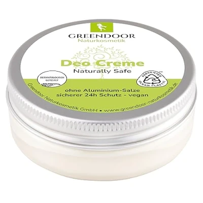 Afbeelding van GREENDOOR Natuurlijk veilige deodorantcrème, 50 ml, veganistisch, zonder aluminiumalcohol, bescherming tegen zweetgeur, natuurlijke cosmetica, zachte uniseks geur, Cosmos goedgekeurd