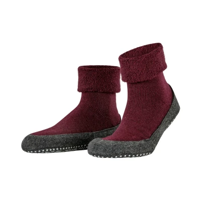 Afbeelding van FALKE Cosyshoe antislip noppen merinowol huissokken pantoffels heren rood Maat 37 38