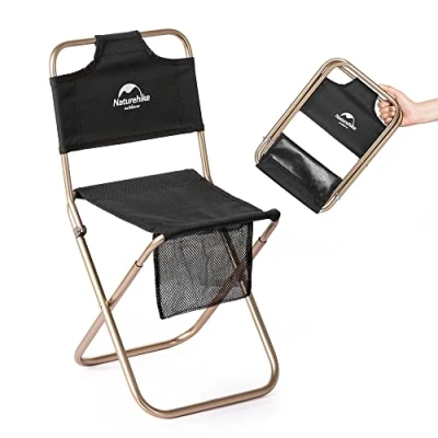 Afbeelding van Klapkruk, campingkruk, opvouwbaar, draagbare mini klapkruk voor vissen, picknick, outdoor, zwart