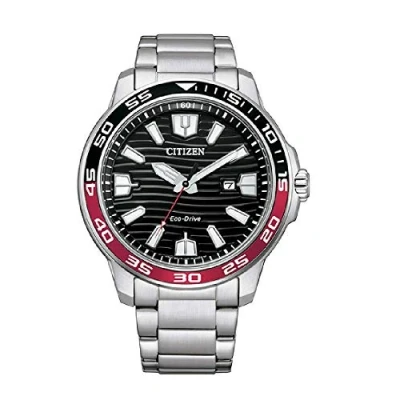 Afbeelding van Citizen Eco Drive analoog herenhorloge met roestvrijstalen armband, Zilver/zwart, Eén maat, Klassiek