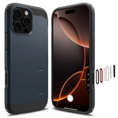 Afbeelding van Spigen Tough Armor T (AI) MagFit beschermhoes voor iPhone 16 Pro leisteen metallic