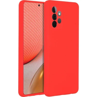 Afbeelding van Accezz Hoesje Geschikt voor Samsung Galaxy A72 Siliconen Liquid Silicone Backcover Rood