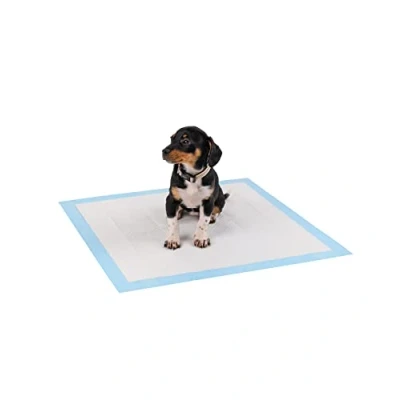 Image de lionto Tapis d&#039;entraînement pour chiens à 6 couches avec bandes adhésives, 100 pièce 60x60 cm, imperméables grâce une grande capacité d&#039;absorption animaux malades et incontinents, bleu/blanc