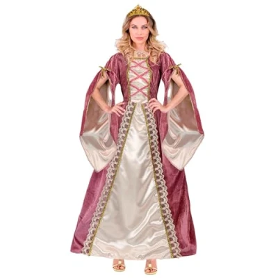 Afbeelding van Widmann Koning Prins &amp; Adel Kostuum Middeleeuwse Prinses Rosalinde Vrouw Roze Small Carnavalskleding Verkleedkleding