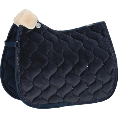 Afbeelding van Eskadron Zadeldekje Platinum Pure Velvet Crystal Dressuur Navy Full