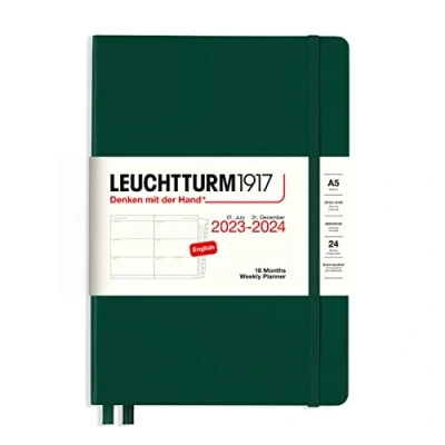 Afbeelding van LEUCHTTURM1917 367594 weekplanner medium (A5) 2024, 18 maanden, bosgroen, Engels