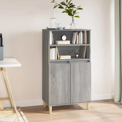 Afbeelding van Hoge kast 60x36x110 cm bewerkt hout grijs sonoma eikenkleurig