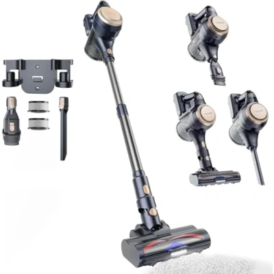 Afbeelding van Proscenic P11 Lite+ Aspirateur sans fil 40 KPa 450 W min, brosse anti enchevêtrement avec LED, batterie amovible pour sols durs tapis et poils d&#039;animaux, léger silencieux