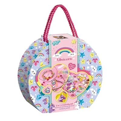 Afbeelding van Totum kinder hobbyset Unicorn 2in1 suitcase 071506 A3,5 (04 20)