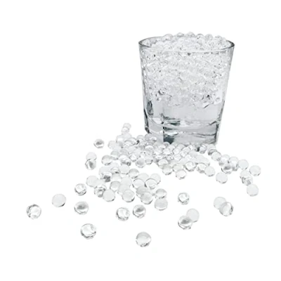 Afbeelding van KONFEN waterparels, ca. 20.000 transparant, waterbal, 7 8 mm, decoratie, 100 g, voor decoratieve vaas, hydrogelballen (transparant)