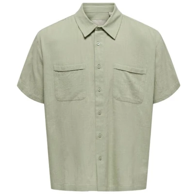 Afbeelding van Only &amp; Sons Onscharles Shirt Overhemd, Heren, Maat: Large, Swamp