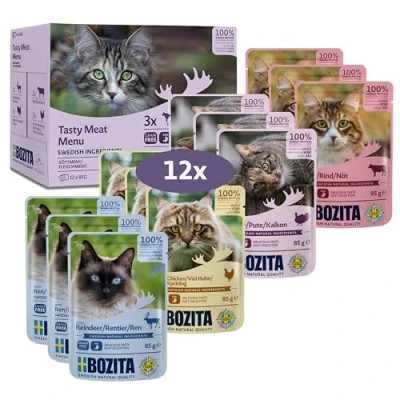 Afbeelding van Kattenvoer Bozita Tasty meat menu 12 x 85 g