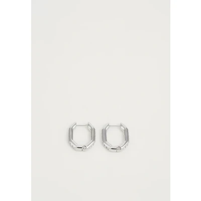 Afbeelding van Swarovski Dextera HOOP Oorbellen silvercoloured/white, Dames, Maat: One Size, Silver/coloured/white