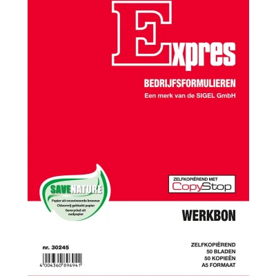 Afbeelding van Sigel Expres Werkbonblok, Ft A5, Nederlands, Dupli (50 X 2 Vel) Bedrijfsformulieren