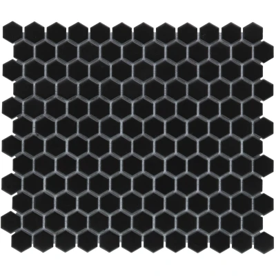 Afbeelding van The Mosaic Factory Barcelona Black Mat Hexagon 2,3x2,6 cm
