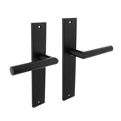 Afbeelding van Intersteel Deurkruk Bastian op schild 245x45 mm blind mat zwart