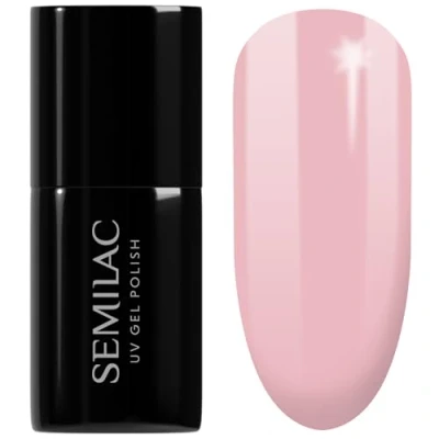 Afbeelding van SEMILAC 047 Pink Peach Milk Gel nagellak, lichtroze, 100% geurloos, duurzaam, gemakkelijk aan te brengen, uv /led gelnagellak, voor manicure en pedicure thuis of in de salon, 7 ml