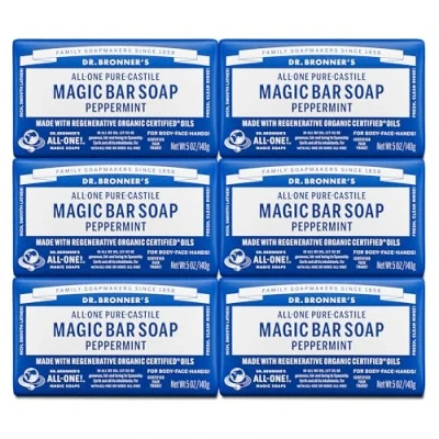 Image de Dr. Bronner&#039;s Pure Castile Savon Menthe poivrée 142 ml (lot de 6)