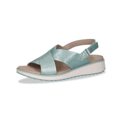 Afbeelding van Caprice Sandalen met sleehak, Dames, Maat: 37, Turquoise napl Leer