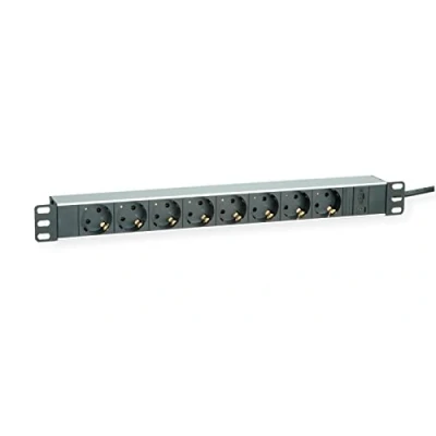 Afbeelding van Roline 19.07.1622 Stekkerdoos 19 inch 8 voudig Aluminium (metallic) Apparaatstekker C13/C14 1 stuk(s)