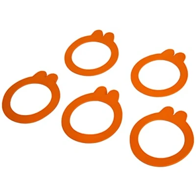 Image de Sachet de 10 rondelles à bocaux 2 oreilles 85 cm Le Parfait Orange Caoutchouc