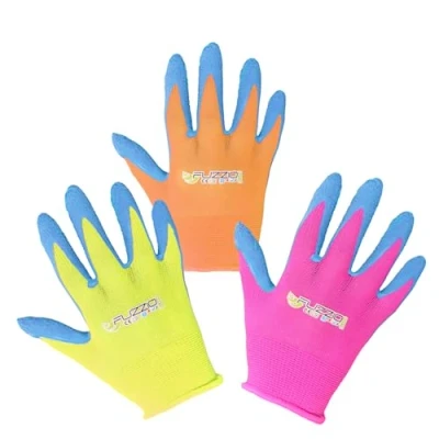 Afbeelding van FUZZIO 12 paar (3 kleuren) latex werkhandschoenen voor kinderen, tuinhandschoenen