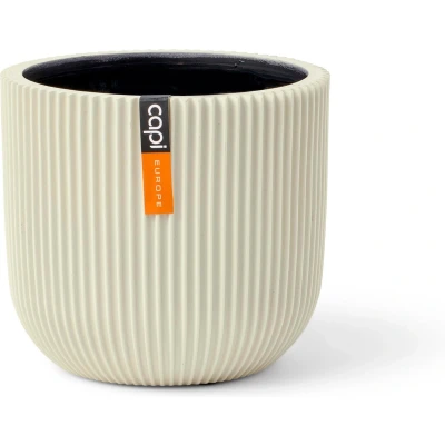 Afbeelding van Pot bol Groove H15.3 cm beige Capi Europe