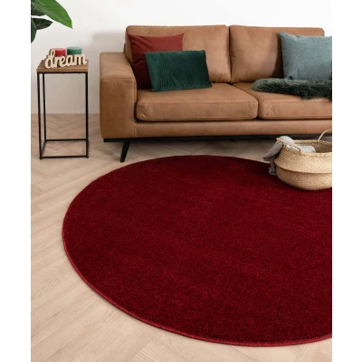 Afbeelding van Rond Tapijt/Vloerkleed Fine Rood 200 Cm