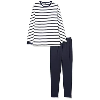 Image de Petit Bateau Pyjama Garçon, Blanc Marshmallow/Bleu Smoking, 18 ans