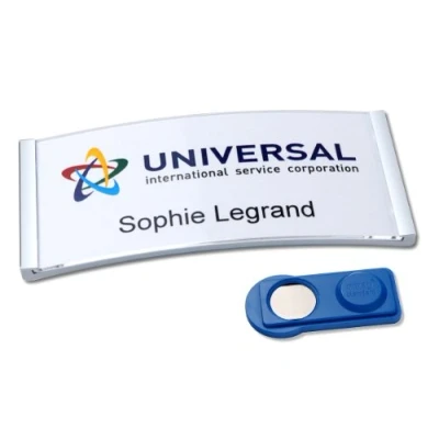 Afbeelding van Badgepoint Polar35 Set van 20 naamlabels (80 x 34 mm, met magneet, anti twist, drukblad voor naamkaarten en sjablonen om af te drukken, magnetische