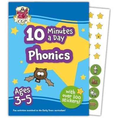 Afbeelding van CGP Reception Activity Books and Cards 10 Minutes a Day Phonics for Ages 3 5 (with reward stickers)
