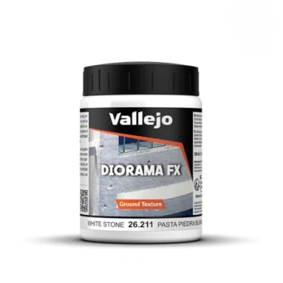 Afbeelding van Vallejo modelverf met textuur, 200 ml, verschillende texturen, witte steenpasta