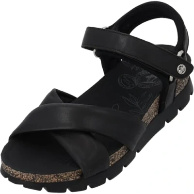 Afbeelding van Panama Jack Serena Outdoorsandalen, Dames, Maat: 38, Zwart Leer