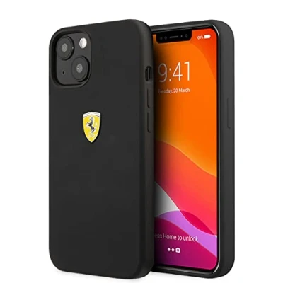 Afbeelding van Ferrari Silicone Back Case Geschikt voor Apple iPhone 13 (6.1&quot;) Zwart