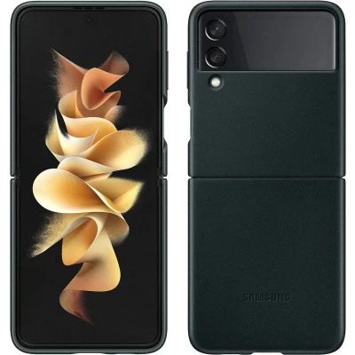 Afbeelding van Samsung Leren Back Cover Groen Galaxy Z Flip 3