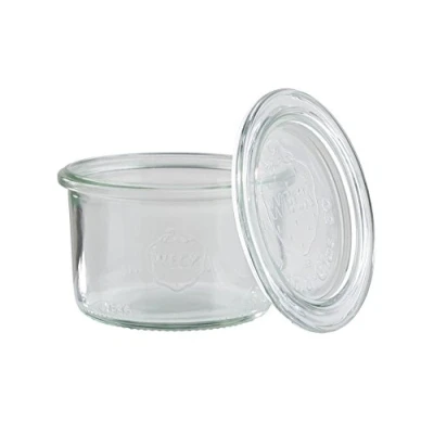 Afbeelding van APS 12 originele WECK potten 200 ml met deksel, Ø 9 cm, H 6 lateivorm, voorraadpot, decoratieve pot, dessertpot, vaatwasmachinebestendig