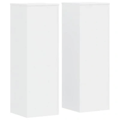 Afbeelding van vidaXL Plantenstandaards 2 st 33x33x100 cm bewerkt hout wit