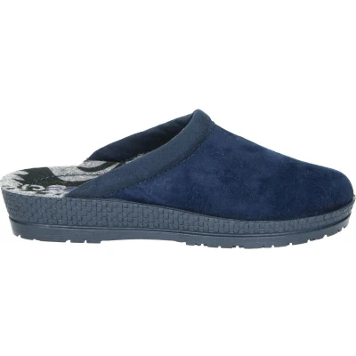 Afbeelding van Rohde Pantoffels, Maat: 42, Blauw Veloursleer
