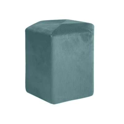 Afbeelding van THE HOME DECO FACTORY Giulia XXL Design Fluwelen Poef L. 75 X H. 30 Cm Eendblauw