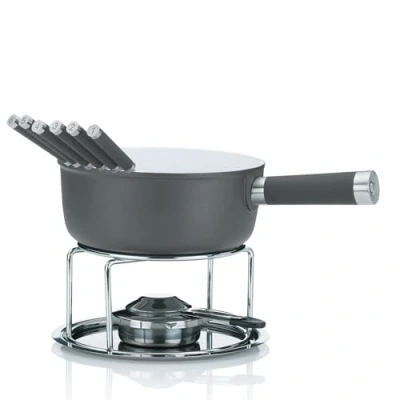 Afbeelding van Kela Lancy kaasfondue 2 liter keramiek 10 delig zwart