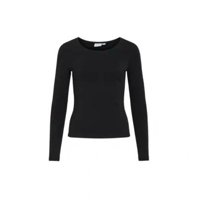 Afbeelding van Vila T shirt Vinora L/s O neck Top Noos 14104154 Black Beauty Dames Maat S