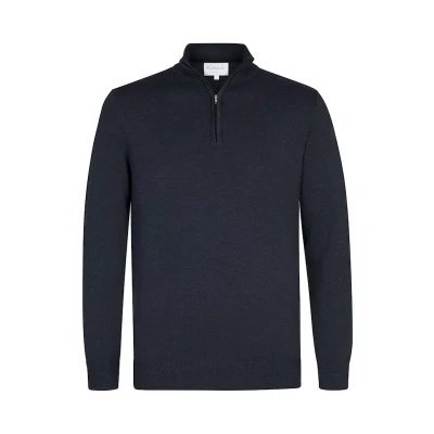 Afbeelding van Michaelis Half Zip Trui Effen Marine L