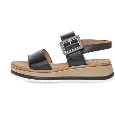 Afbeelding van Gabor Comfort Sandalen met plateauzool, Dames, Maat: 42.5, Schwarz lds Veloursleer